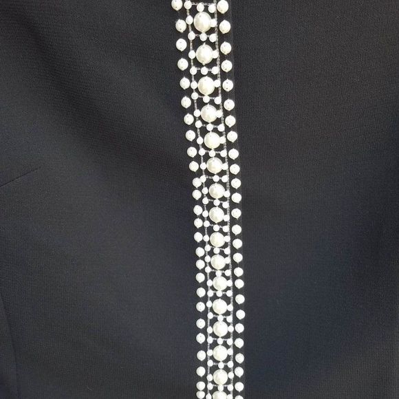 Tahari Black Jacket with Faux Pearl Trim size 6 - Picture 12 of 13